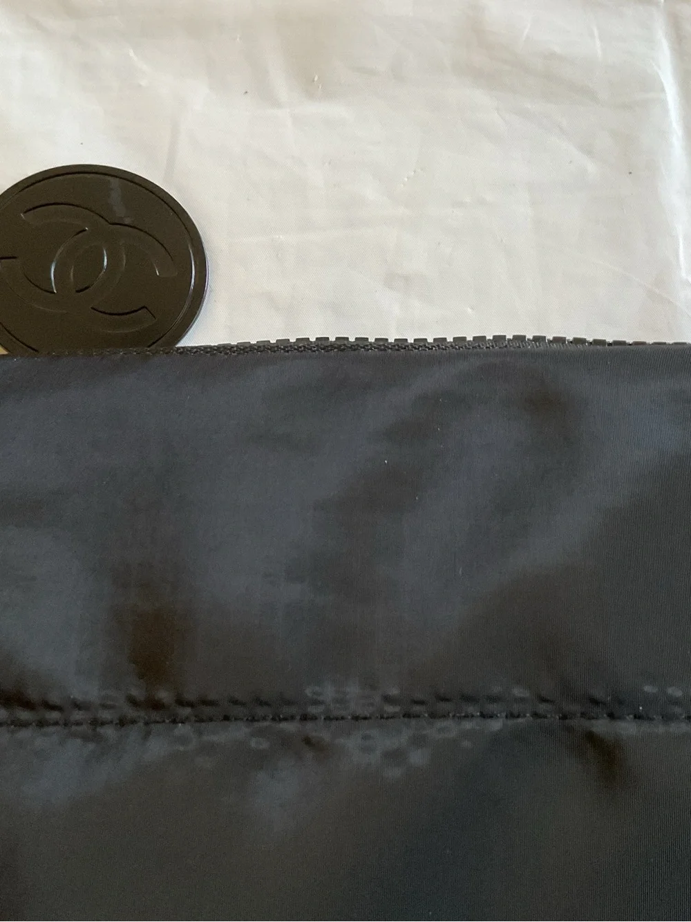Chanel Beaute Puffy Nylon Gift Makeup Cosmetic Pouch Clutch